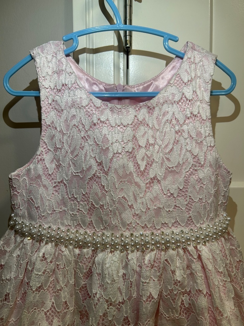 American Princess - Floral Lace - Size 5 - Solid Midi Dress + Cardigan - Pink - Picture 2 of 12